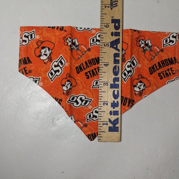 NEW- Homemade OSU Oklahoma State Cowboys Dog Bandana (8" x 6") Size S-M - Picture 4 of 7